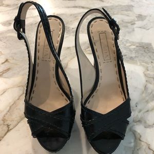 Black Prada patent leather heels